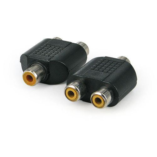 Adaptador 1 Rca Fêmeas Para 2 Rca Fêmeas
