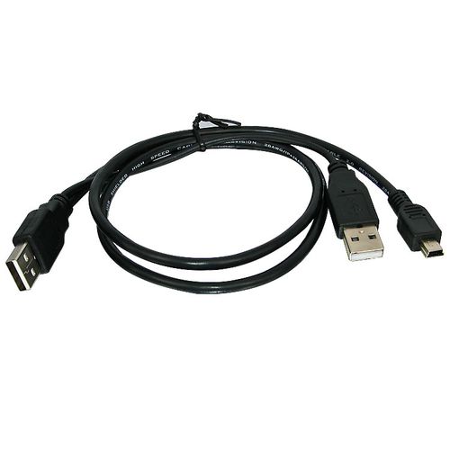 Cabo USB para HD Externo - 2 USB x 1 Mini USB