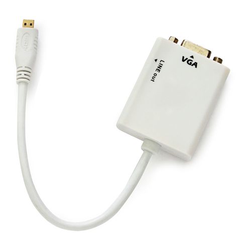Cabo Adaptador Micro HDMI para VGA com Áudio, Branco
