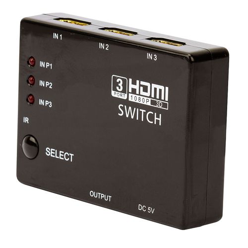 Switch 3x1 HDMI Full HD 1080p 3D com Controle