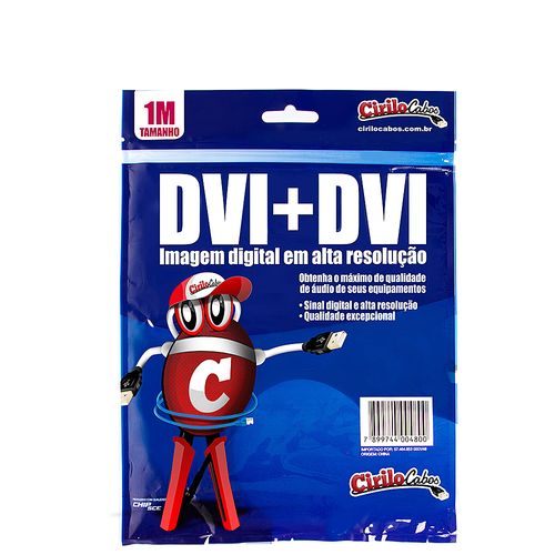 Cabo DVI para DVI, 1 metro - Cirilo Cabos