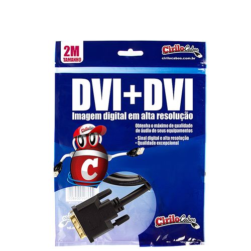 Cabo DVI para DVI, 2 metros - Cirilo Cabos