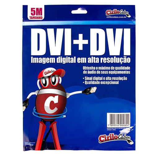 Cabo DVI para DVI, 5 metros - Cirilo Cabos