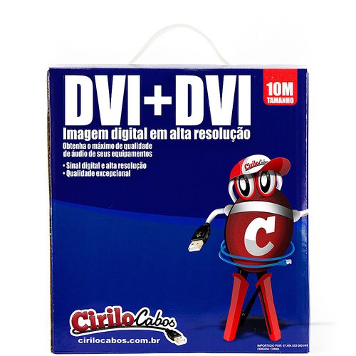 Cabo DVI para DVI, 10 metros - Cirilo Cabos