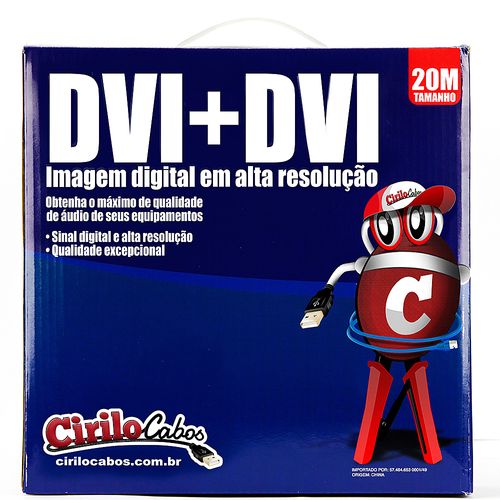Cabo DVI para DVI, 20 metros - Cirilo Cabos