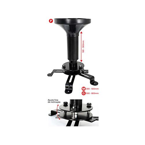 Suporte para Projetor Grande - Altura 500 a 800mm