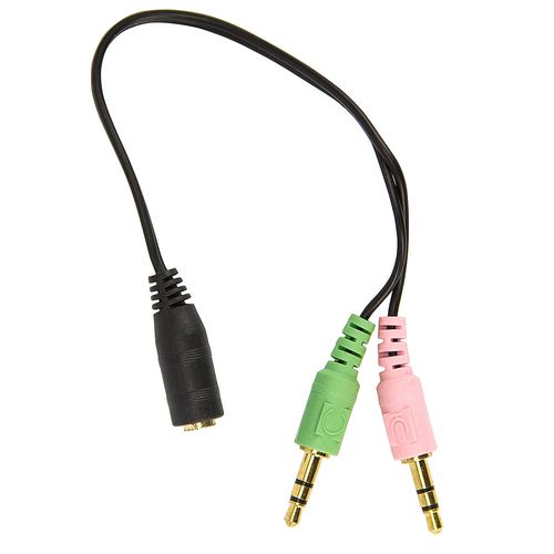 Cabo Headset para Fone, 2 P2 Macho para 1 P2 Fêmea