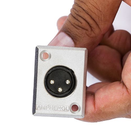 Conector XLR Macho Painel, AC3MMP, Metal, Amphenol