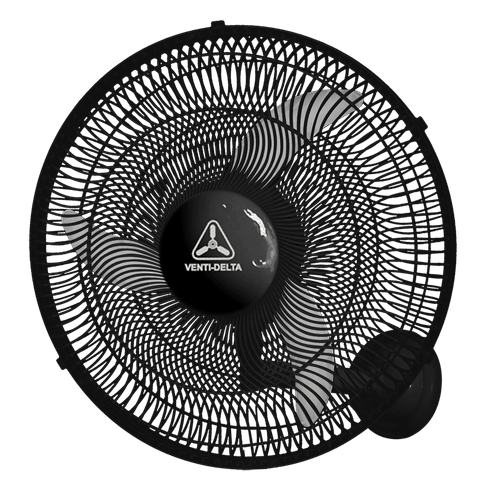 Ventilador de Parede Ligth, 50cm com 3 Pás - Preto