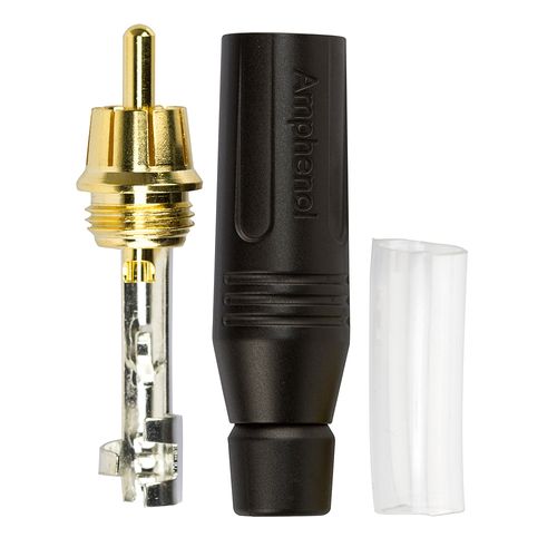 Plug RCA Macho ACPR-BLK, Preto - Amphenol
