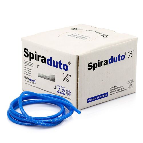 Organizador de Fios e Cabos Espiral 1/8 Azul