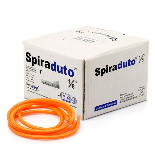 Organizador de Fios e Cabos Espiral 1/8 Laranja