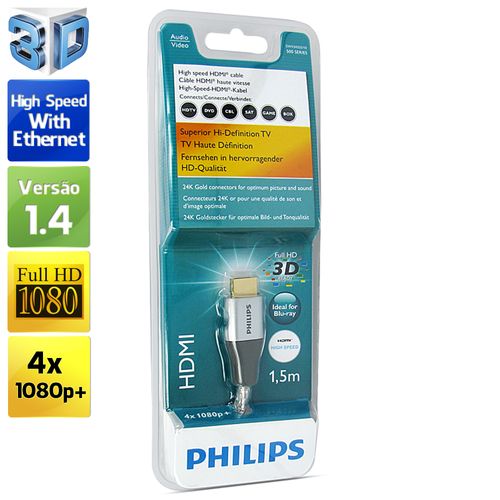 Cabo HDMI 1.4 4K Full HD, Philips