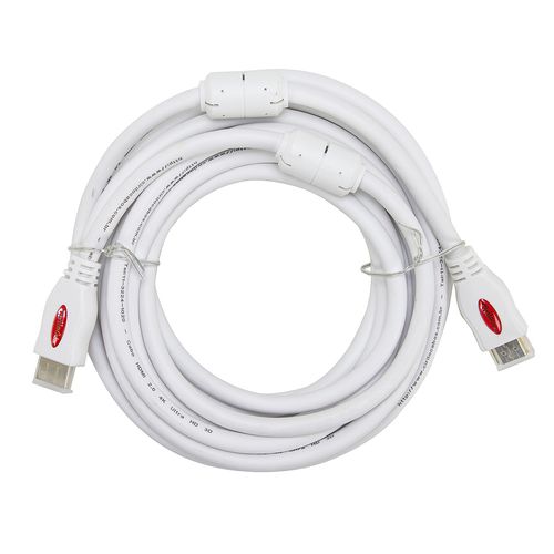 Kit com 10 Cabos HDMI 2.0 4K Ultra HD 3D, Branco - 5 metros