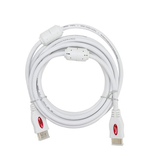 Kit com 5 Cabos HDMI 2.0 4K Ultra HD 3D, Branco - 3 metros