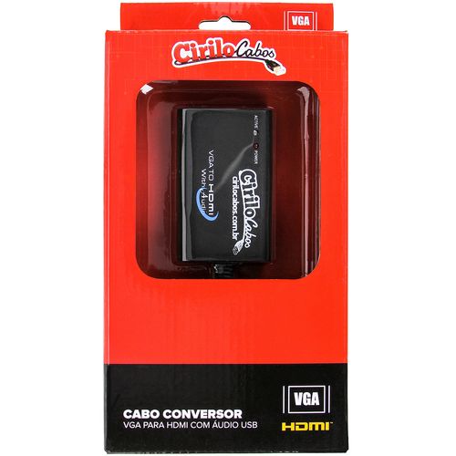 Kit com 10 Conversores VGA para HDMI com Áudio USB
