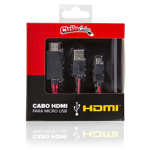 Cabo Adaptador HDMI para Micro USB Galaxy S3/S4/Note II MHL 2.0