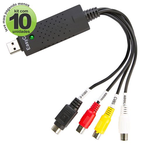 Kit com 10 Captura de Áudio e Vídeo Externo via USB