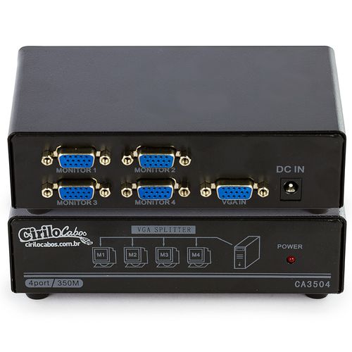 Vídeo Splitter 1x4 - Distribuidor de Sinal VGA - Cirilo Cabos