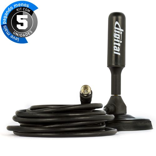 Kit com 5 Antena para TV Digital HD - Interna e Externa