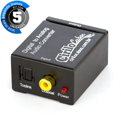 Kit com 5 Conversor de Aúdio - Digital para Analógico