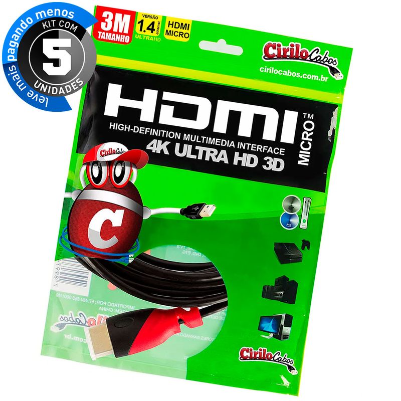 7258-05-kit-cabos-micro-hdmi-para-hdmi-ultra-hd-3d-3metros-cirilocabos