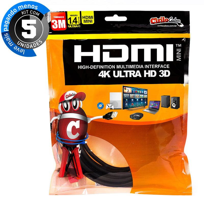 7254-kit-05-cabo-mini-hdmi-para-hdmi-1-4-ultra-hd-3d-3-metros-cirilo-cabos