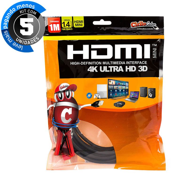 7252-kit-05-cabo-mini-hdmi-para-hdmi-1-4-ultra-hd-3d-1-metro-cirilo-cabos