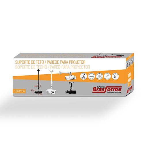 Suporte para Projetor de Teto e Parede Universal -  SBRP756 - Brasforma