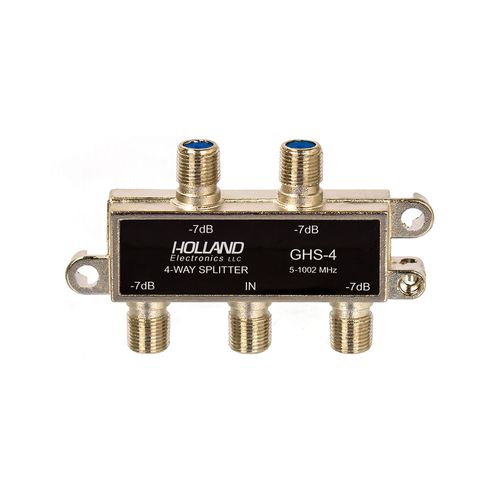 Divisor de Sinal de Antena 1x4 Blindado para UHF, VHF, CATV e Satélite