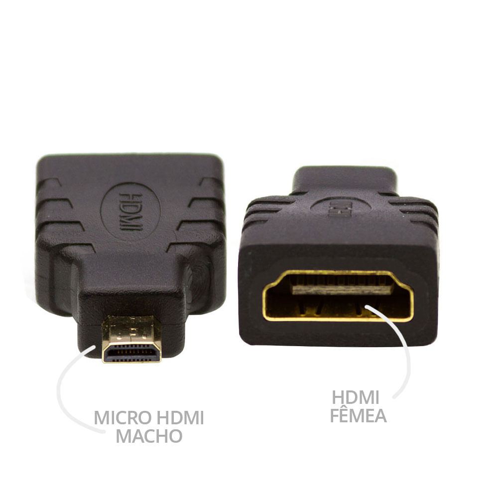Adaptador HDMI Fêmea para Micro HDMI Macho - Cirilo Cabos