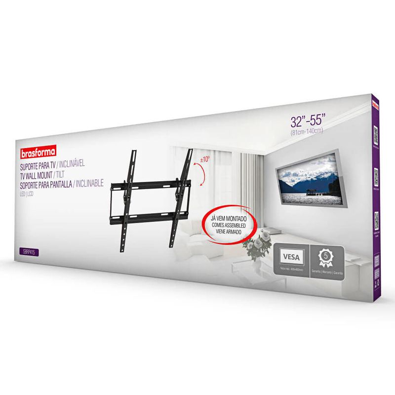 Suporte para TV Ultra Slim Brasforma de 32 a 55 - Cirilo Cabos