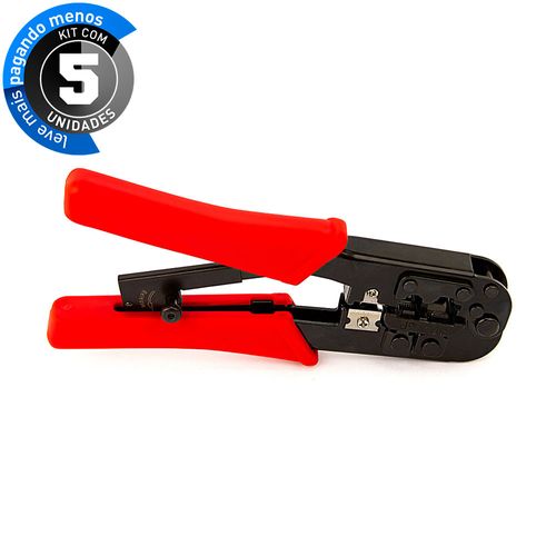 Kit com 5 Alicates de Crimpar RJ45 com Catraca
