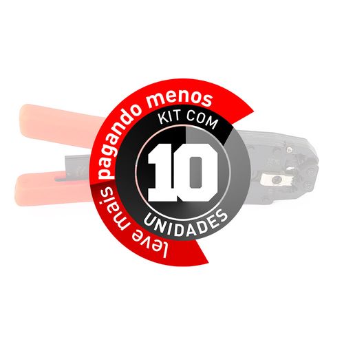 Kit com 10 Alicates de Crimpar RJ45 Profissional Vermelho