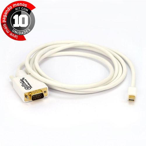 Kit com 10 Cabos Adaptador Mini Displayport para VGA