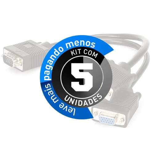kit com 5 Cabos Y RGB para Monitor VGA