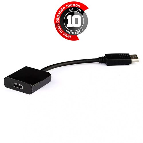Kit com 10 Adaptadores Displayport Para HDMI
