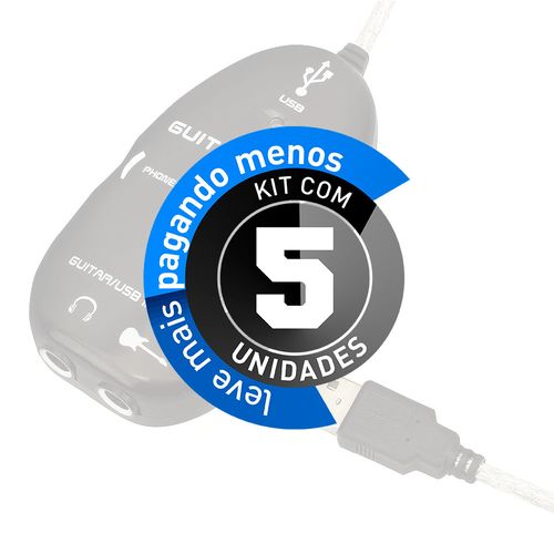 Kit com 5 Adaptadores USB Guitar Linnk Cable