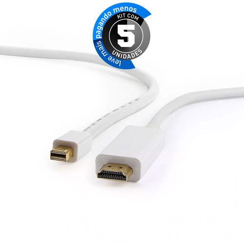 Kit com 5 Cabos Mini Displayport Para HDMI - iMac, MacBook