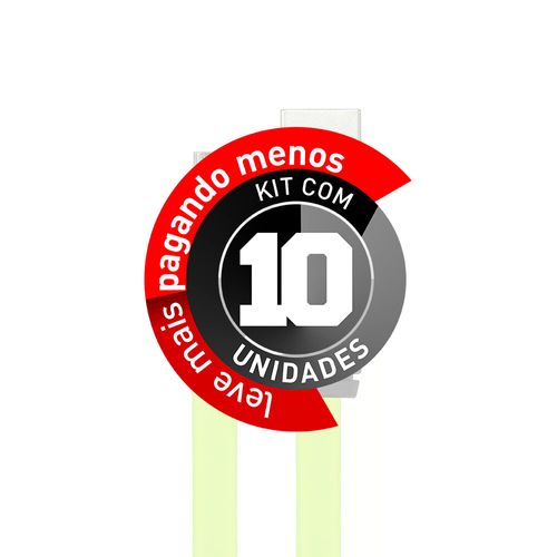 Kit com 10 Cabos Micro USB Flat Celular de Silicone Carregador e Dados Verde