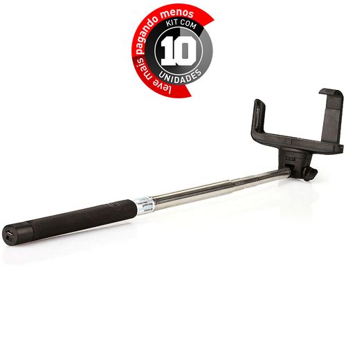 Kit com 10 Suporte para Selfie, Monopod Wireless, iPhone, Galaxy - Z07-5, Preto
