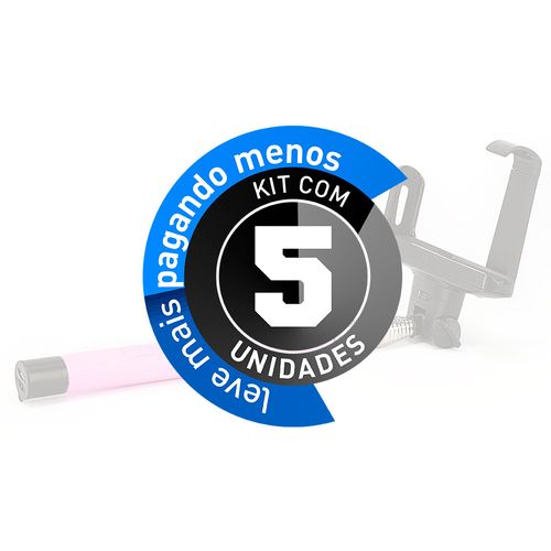 Kit com 5 Suporte para Selfie, Monopod Wireless, iPhone, Galaxy - Z07-5, Rosa