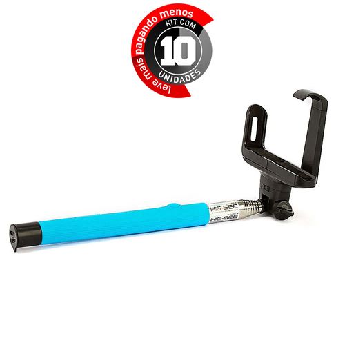 Kit com 10 Suporte Para Selfie, Monopod Wireless, Iphone, Galaxy - Z07-5, Azul