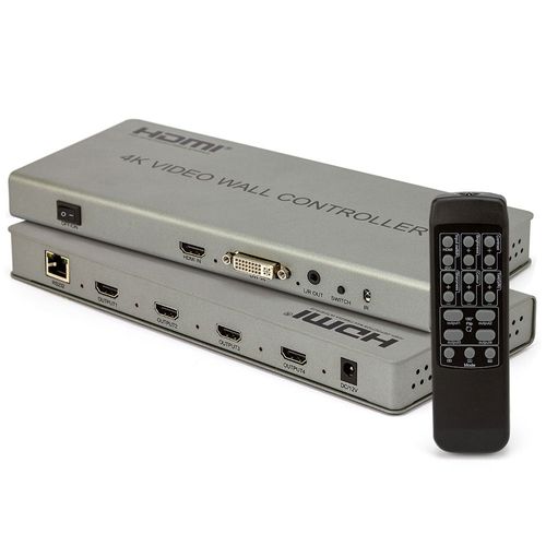 Video Wall Controlador 2x2, 4K, 4 Telas, HDMI
