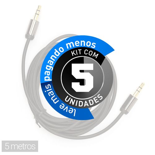Kit com 5 Cabos P2-P2 com Capa Metálica Cirilo Cabos 5 metros