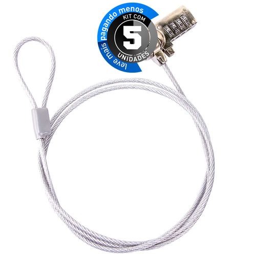 Kit com 5 Trava de Segurança para Notebook com Segredo