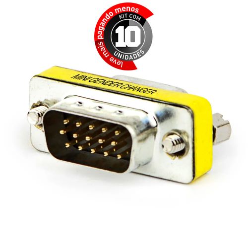 Kit com 10 Emenda VGA Macho