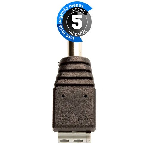 Kit com 5 Adaptador Borne Pressão x Plug P4 Macho