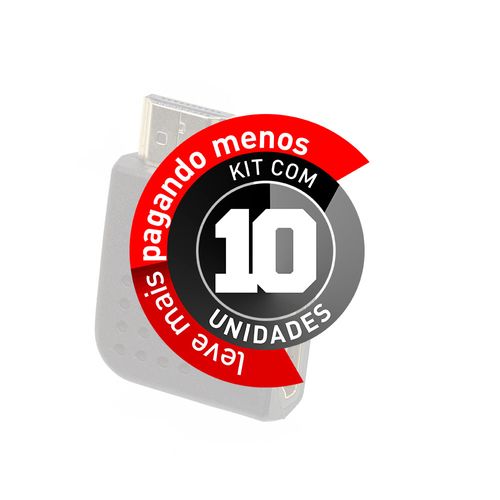Kit com 10 Adaptador 90 Graus Ponta HDMI
