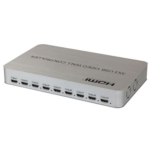 Video Wall Controlador 3X3, 4K, 9 Telas, USB, HDMI